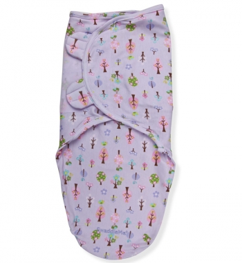 Конверт для пеленания Summer Infant SWADDLEME (размеры S/M) — сиреневый с деревьями (р-р S/M)