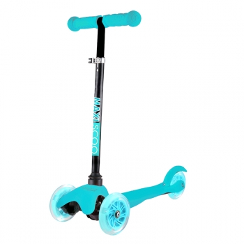 Самокат Maxiscoo Baby трехколесный со светящимися колесами — Голубой