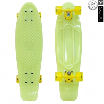 Скейтборд Y-SCOO Big Fishskateboard GLOW 27" — YELLOW/yellow
