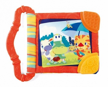 Развивающая книжка с прорезывателем Bright Starts "Весёлые зверюшки" — красная