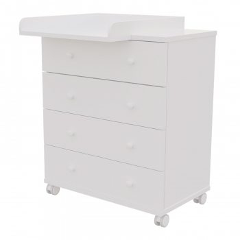 Комод Incanto ИНКАНТО 800/4 с узким пеленальным столиком, ЛДСП — Белый