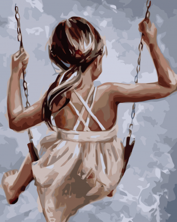 Картина по номерам ТМ Цветной 40х50 на подрамнике, арт. MG — MG2106 Счастье на качелях