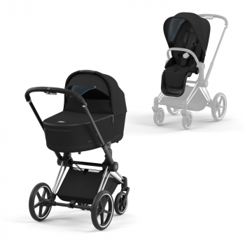 Коляска 2 в 1 Cybex Priam IV (шасси Chrome Black) — Deep Black
