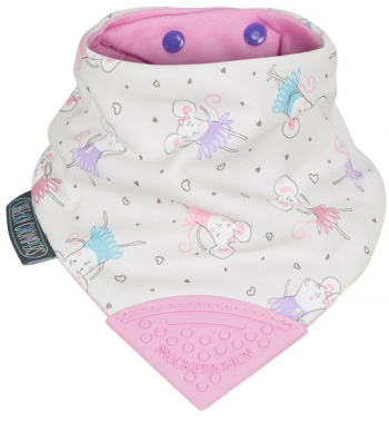 Нагрудник с грызунчиком премиум Cheeky Chompers — мышки балерины