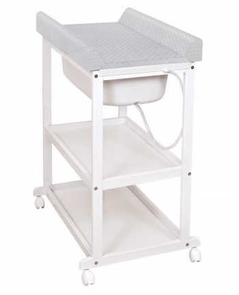 Пеленальный стол Ceba Baby Laura с матрасиком CARO — Стол White Матрасик Grey