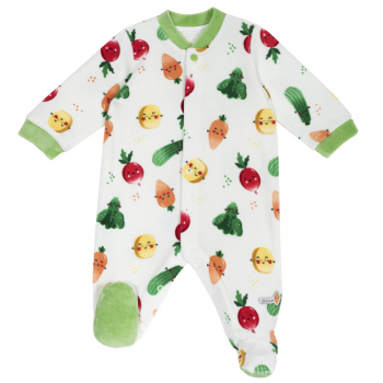 Комбинезон Chicco, принт овощи, для мальчиков и девочек, цвет бежевый