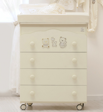 Пеленальный комод Italbaby Happy Family (4 ящика) — Крем