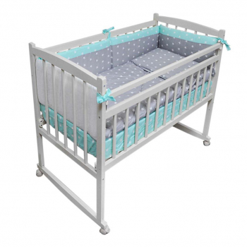 Детская кроватка МАССИВ Беби 2 (колесо-качалка) — белый