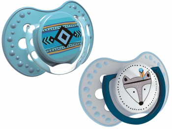 Пустышка динамическая Lovi Indian Summer арт. 22/856, силикон, 3-6 мес., 2 шт. — для мальчика