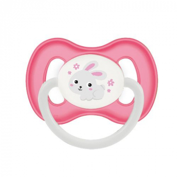 Пустышка симметричная Canpol Bunny & company силикон, 0-6 мес., арт. 23/268 — розовый/зайчик