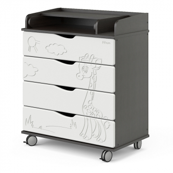 Пеленальный комод Pituso Жирафик Орион 804 ПВХ — Венге/Белый