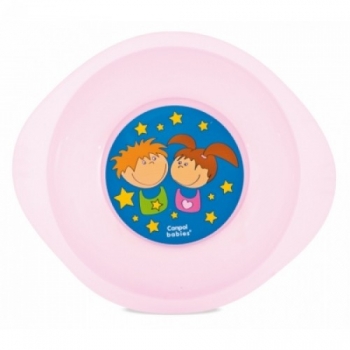 Тарелка Canpol "Мальчик и девочка" 4/407 — розовый