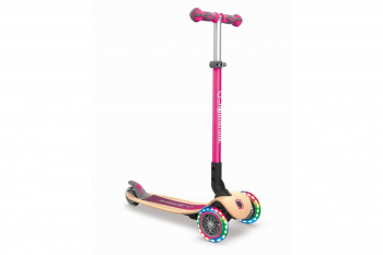 Самокат Globber Primo Foldable Wood Lights  — Розовый