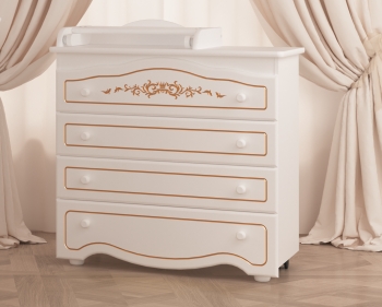 Пеленальный комод Gandilyan "Сильвия" Люкс Плюс — белый