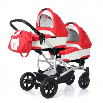 Коляска-люлька для двойни Esspero Duetto (шасси Grey) — Red Lux