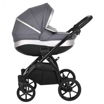 Коляска 3 в 1 Tutis Nanni (2022) — Серый+Кожа Серебро