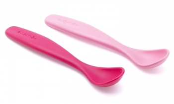 Ложка Suavinex 2 шт. от 4 мес. "BOOO" — розовый