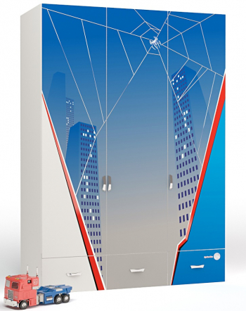 Шкаф 3х дверный ABC-KING ЧЕЛОВЕК ПАУК — без зеркало