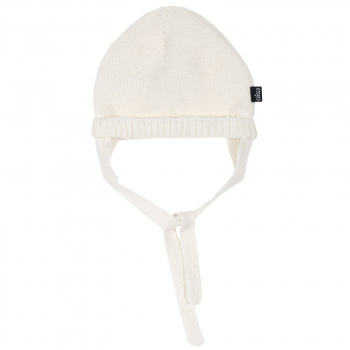 Шапка на завязках вязаная Chicco для мальчиков и девочек, цвет белый