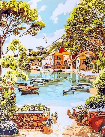 Картина по номерам ТМ Цветной 40х50 на подрамнике, арт. MG — MG2098 Бухта счастья