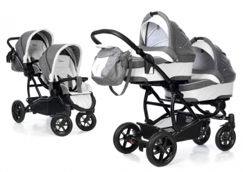 Коляска для двойни 3 в 1 Esspero Duetto (шасси Black) — Denim