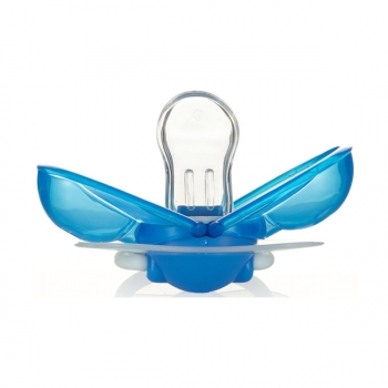 Автозакрывающаяся силиконовая пустышка Farlin — Синий