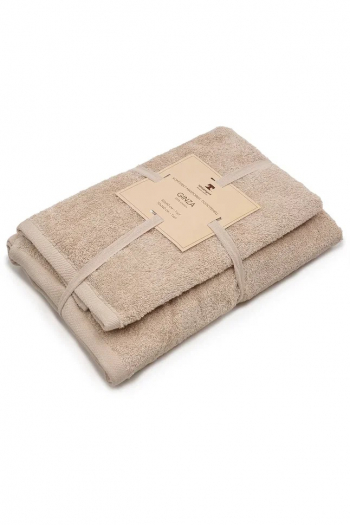 Набор махровых полотенец Традиция GINZA 2 шт — Светло-бежевый