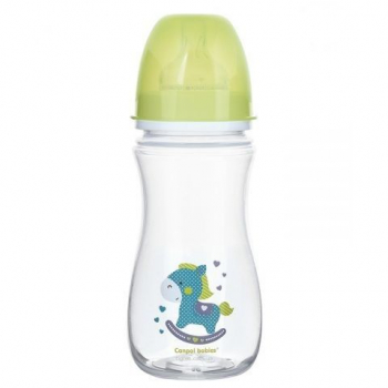 Бутылочка Canpol EasyStart Toys шир. горл., антикол., 300 мл, 12+, арт. 35/222 — зеленый