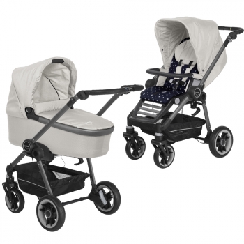 Коляска 2 в 1 Teutonia Bliss (шасси Graphite) — 6120-6120-6175 Stone-Little Sailor