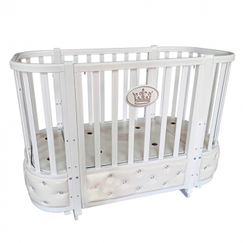 Детская кроватка КЕДР Estelle Elegance 4 (маятник) — Белый/Белый
