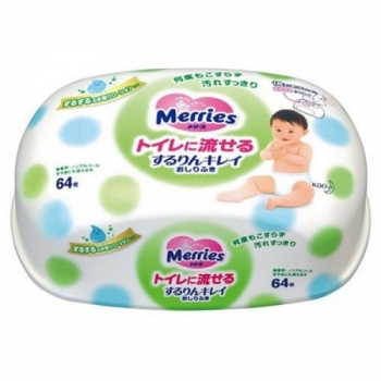 Салфетки Merries 64шт зеленый — коробка