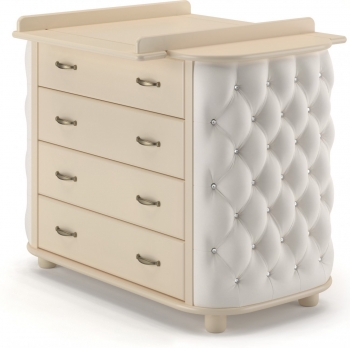 Детский пеленальный комод Gandylyan "Тиффани" — слоновая кость (стразы)