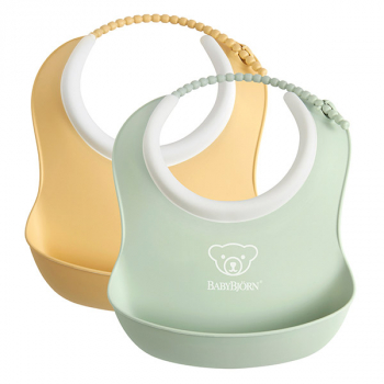 Нагрудник МИНИ мягкий с карманом BabyBjorn [ art. 0520 ] — 42 / нежно-желтый/нежно-зеленый