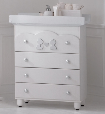 Комод пеленальный Baby Expert Cuore di Mamma — белый/платина