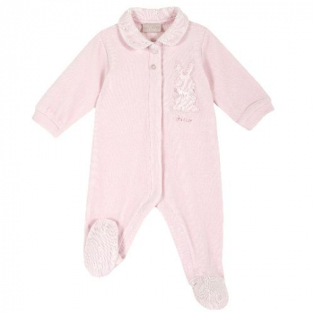 Комбинезон Chicco принт Зайчик, для девочек, цвет розовый