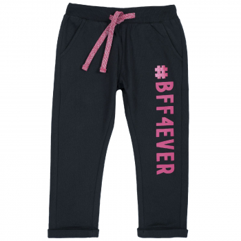 Брюки Chicco, принт Bff4ever, для девочек, цвет чёрный