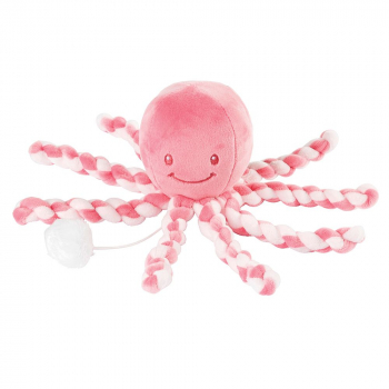 Мягкая музыкальная игрушка Nattou Soft Toy Lapidou Octopus — Pink coral/Light pink