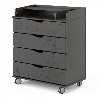 Пеленальный комод Pituso Жирафик Орион 804 ПВХ — Венге