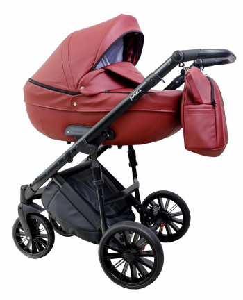 Коляска 2 в 1 Peppy Fortis — красная кожа