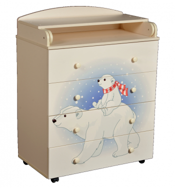 Пеленальный комод Антел Lilu 1 — Слоновая кость