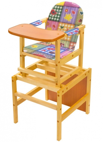 Стульчик для кормления Farfello "Октябренок" (дуб/бук) светлый — лесок