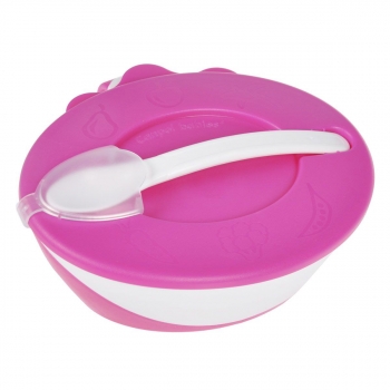 Миска с ложкой Canpol Little cow, 9 мес., арт. 31/406 — розовый