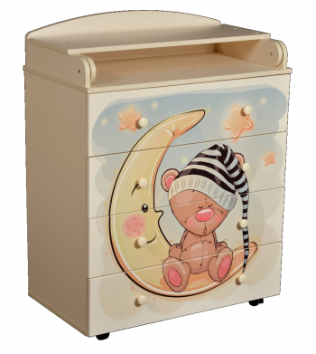 Пеленальный комод Антел Lilu 7 — Слоновая кость