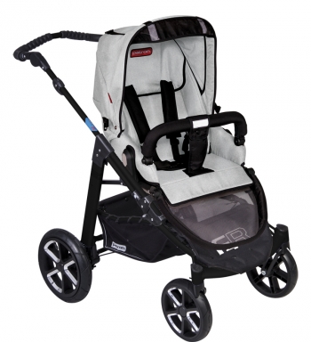 Коляска 3 в 1 Patron Fenix 4C-B (черная рама) — spirit silver grey 657