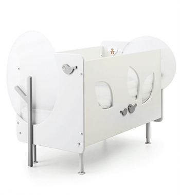 Детская кровать Baby Expert Bosco с окошечками — белый/серый