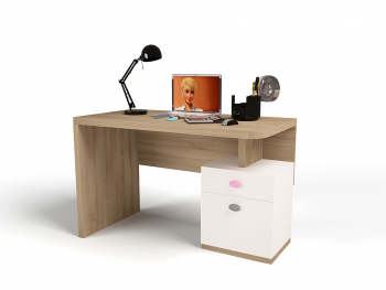 Стол письменный ABC-KING MIX OCEAN — правый (розовый)