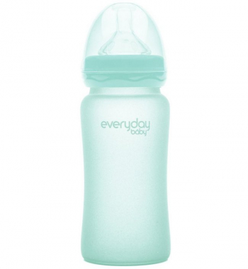 Стеклянная бутылочка с защитным силиконовым покрытием Everyday Baby, 240 мл