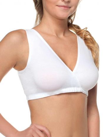 Майка укороченная для кормящих женщин ФЭСТ белый (04905) — размер (158,164-96-102)