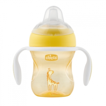 Чашка-поильник Chicco Transition Cup (силиконовый носик) (4 мес+, 200 мл) — желтый