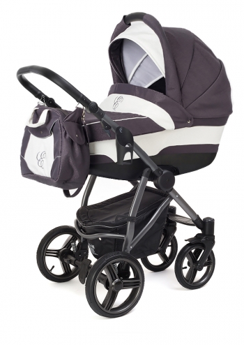 Коляска для новорожденных Esspero Newborn Lux (шасси Graphite) — Grey Leves
